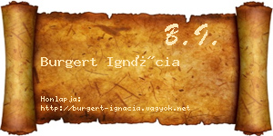 Burgert Ignácia névjegykártya